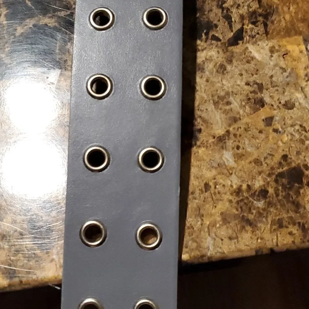 1.5 inch wide gray riveted belt